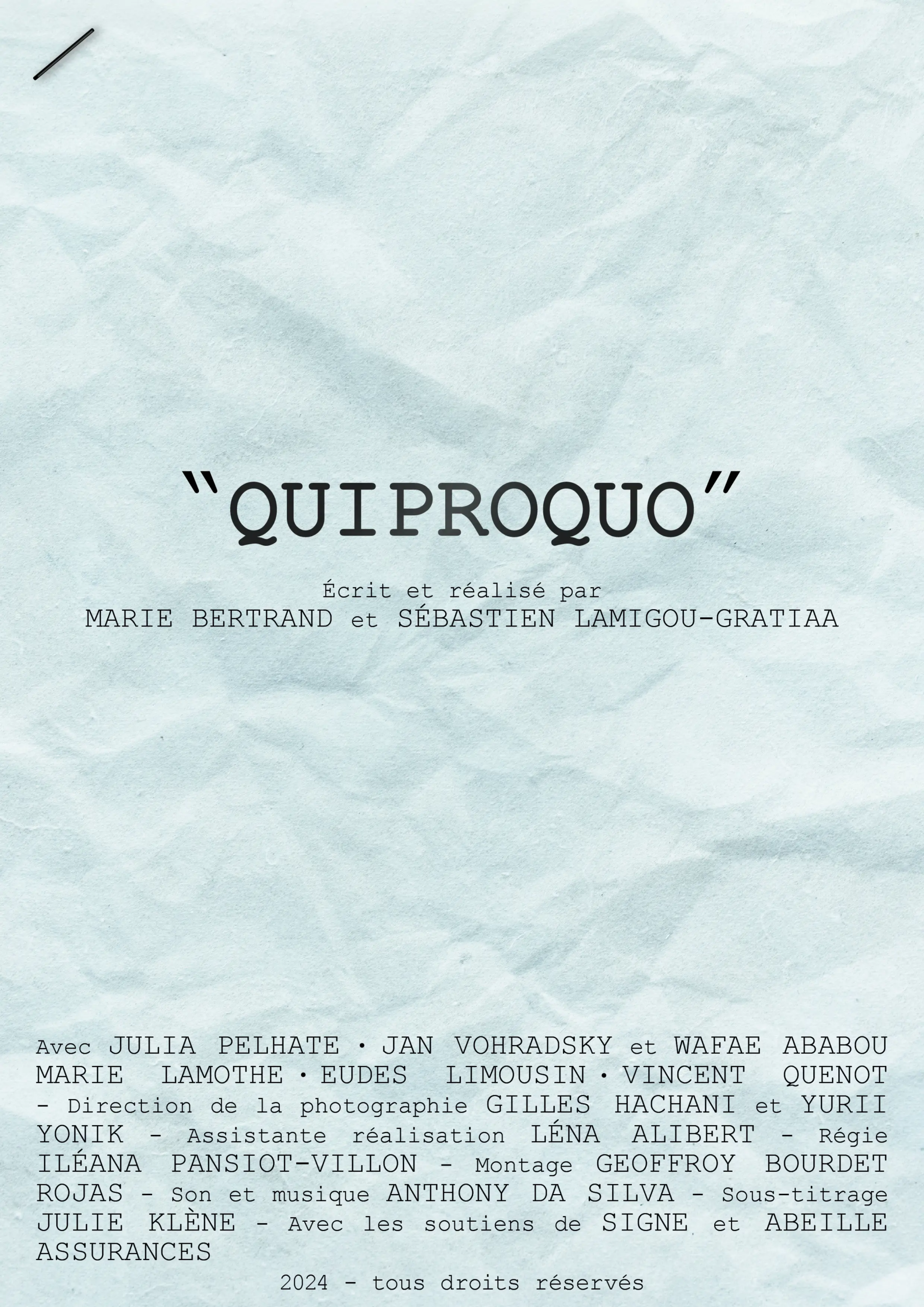 Quiproquo - Sébastien Lamigou-Gratiaa & Marie Bertrand